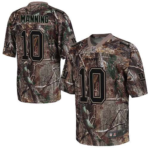 Men's Elite Eli Manning Nike Jersey Camo - #10 Realtree NFL New York Giants